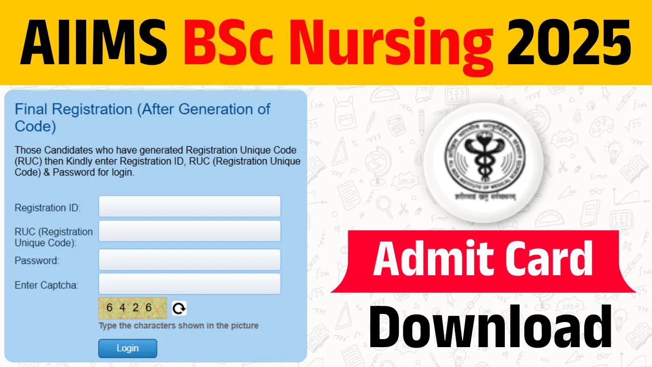 AIIMS BSc Nursing admit Card 2025