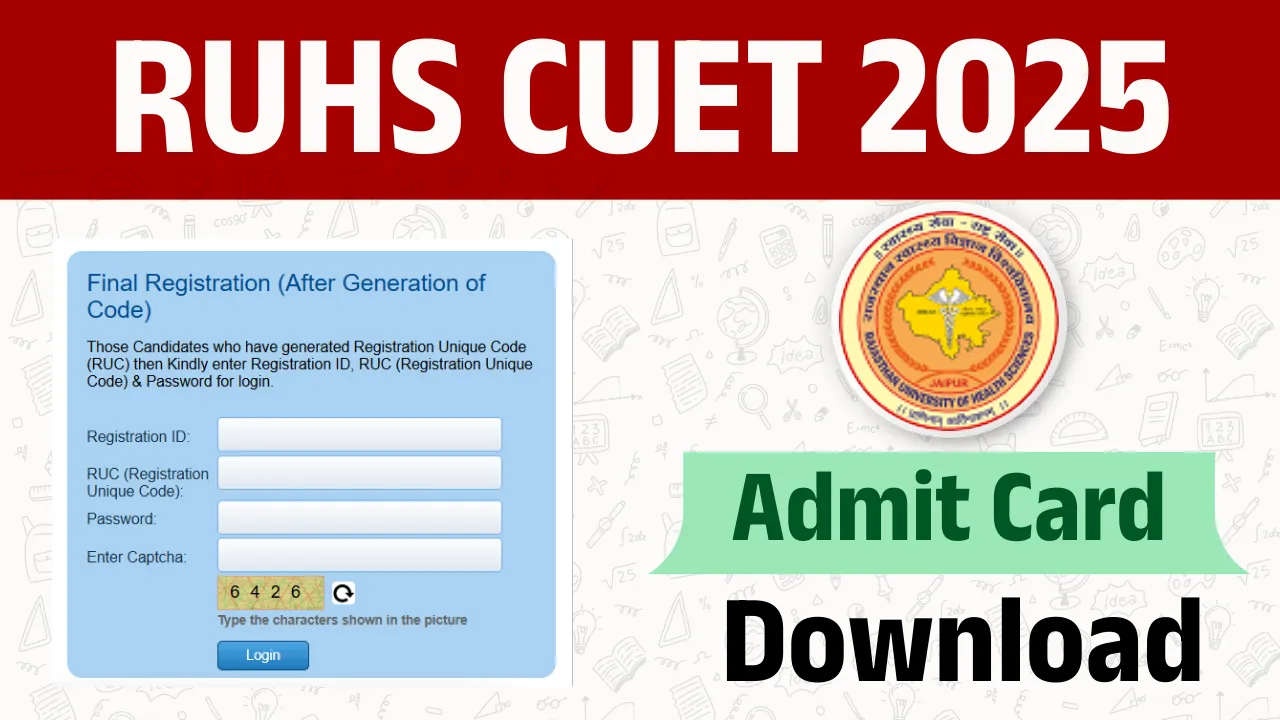RUHS Admit Card 2025