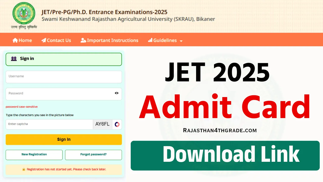 JET Admit Card 2025