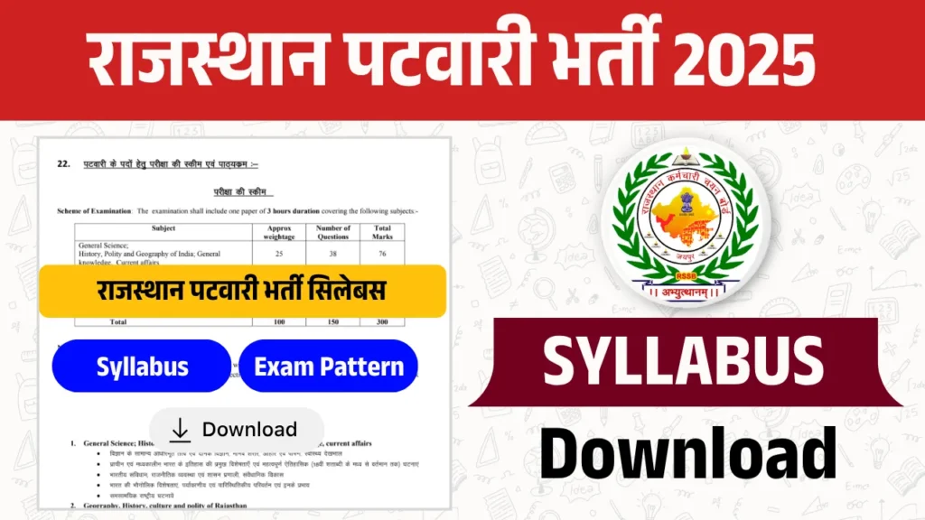 Rajasthan Patwari Syllabus 2025